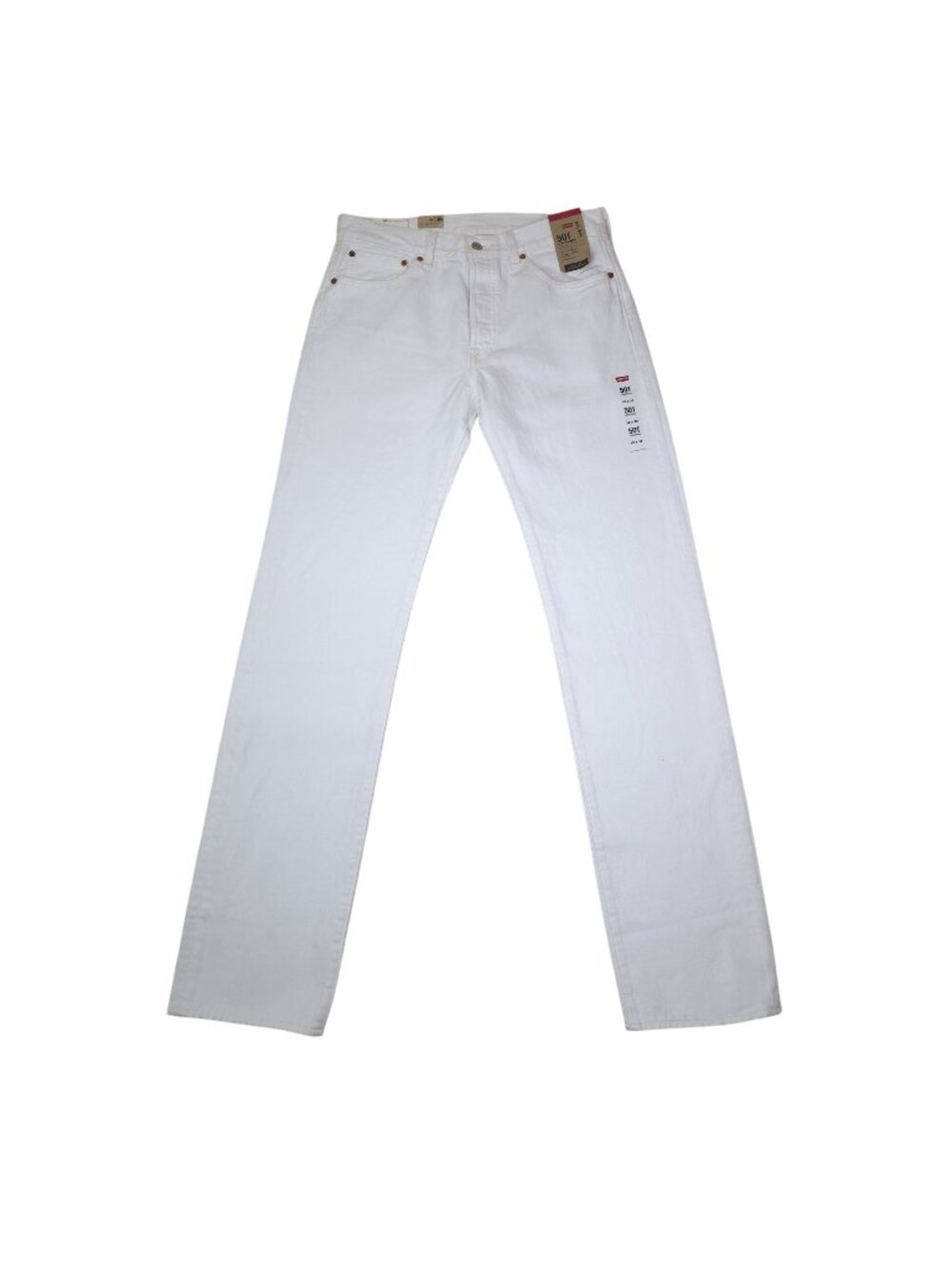 Levis 501 Original Fit White Jeans Mens Size 32x36 Button Fly 100% Cotton New